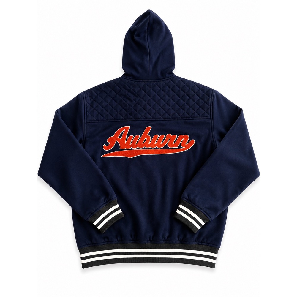 Franchise Club Auburn Tigers Walk-On Full Zip Hoodie Navy Blue Mens Large NEW